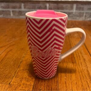 Skinnydip Barbie Chevron Pattern Mug - Pink and White